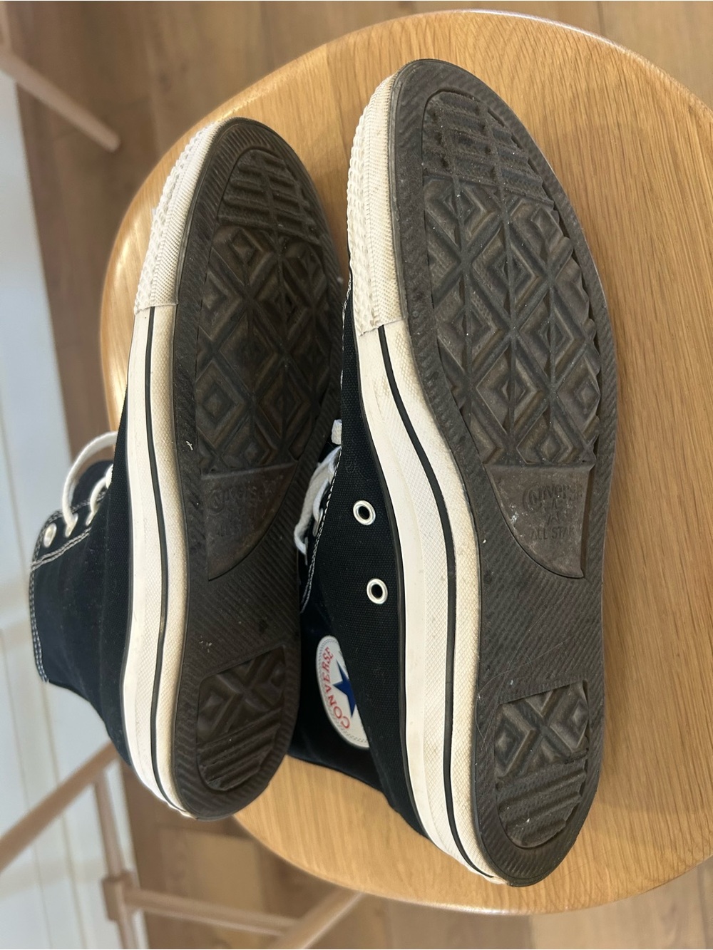 Converse High-Top Sneakers in Black and Cream - Picture 5 of 6